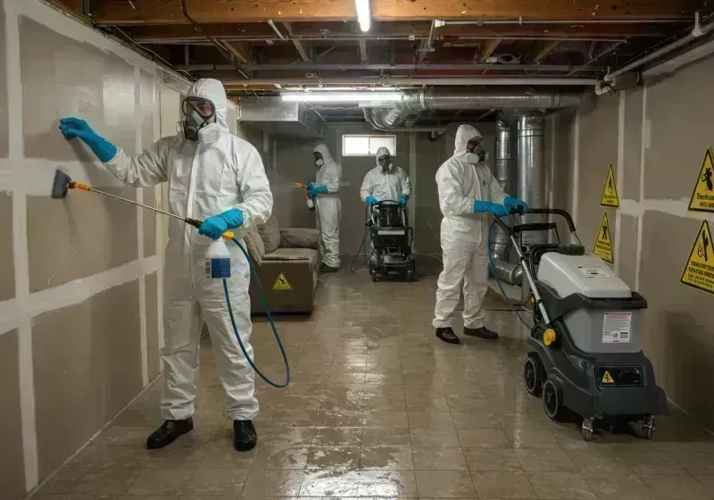 Basement Moisture Removal and Structural Drying process in New Union, TN